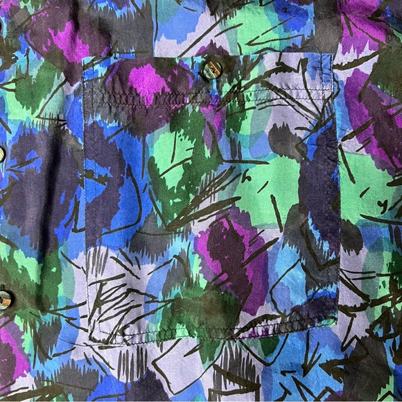 Vintage Substudio Silk 80s Party Shirt XL | abstract short sleeve button up - Picture 5 of 7